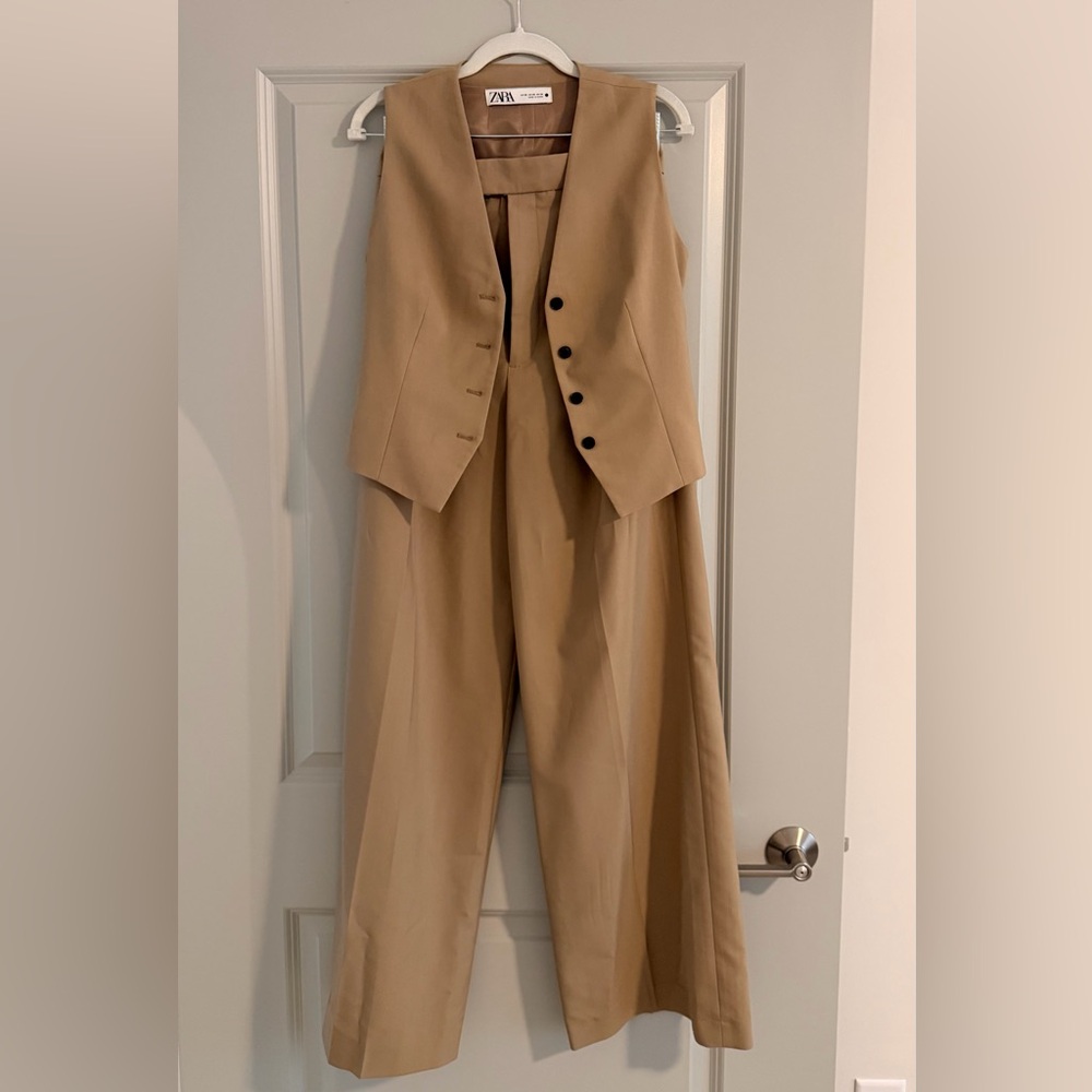 Zara Tan Pantsuit Set for Women